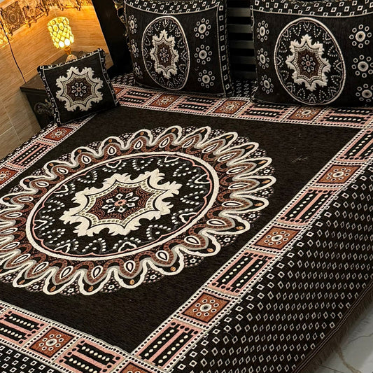 Luxury 4p premium velvet jacquard Bedsheets