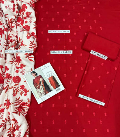 Dhanak 3Pcs Suit with wool shawl