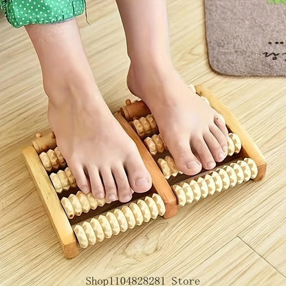 Foot Massage / Wooden Roller Massager Reflexology Foot Therapy