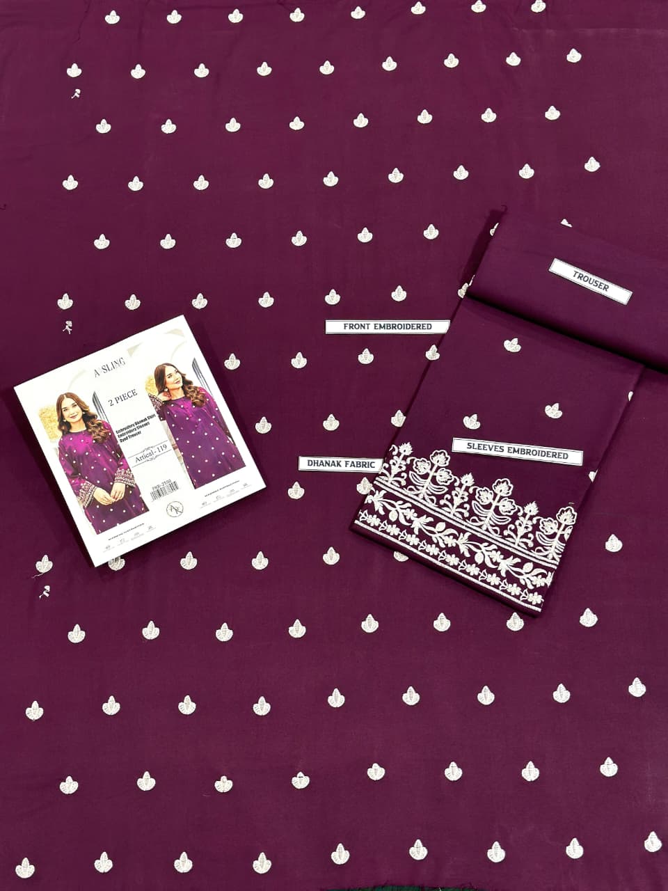 2 Piece - Unstitched Dhanak Stuff Full Embroidered Suit - Winter collection 2026