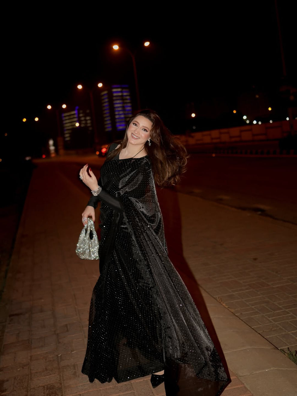 Sheesha Silk Starry Yet Black saree