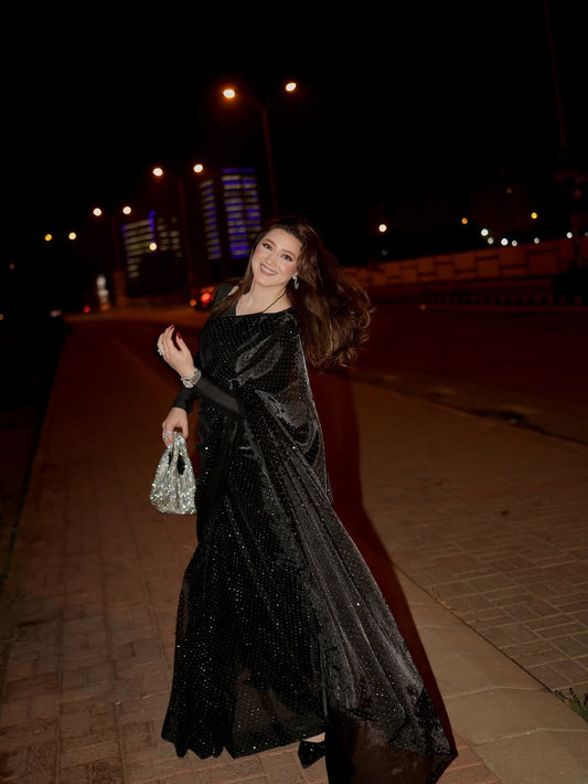 Sheesha Silk Starry Yet Black saree