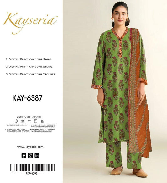 Unstitched Khaddar 3 Piece Digital Printed Dress ( Most trending Orignal Branded )