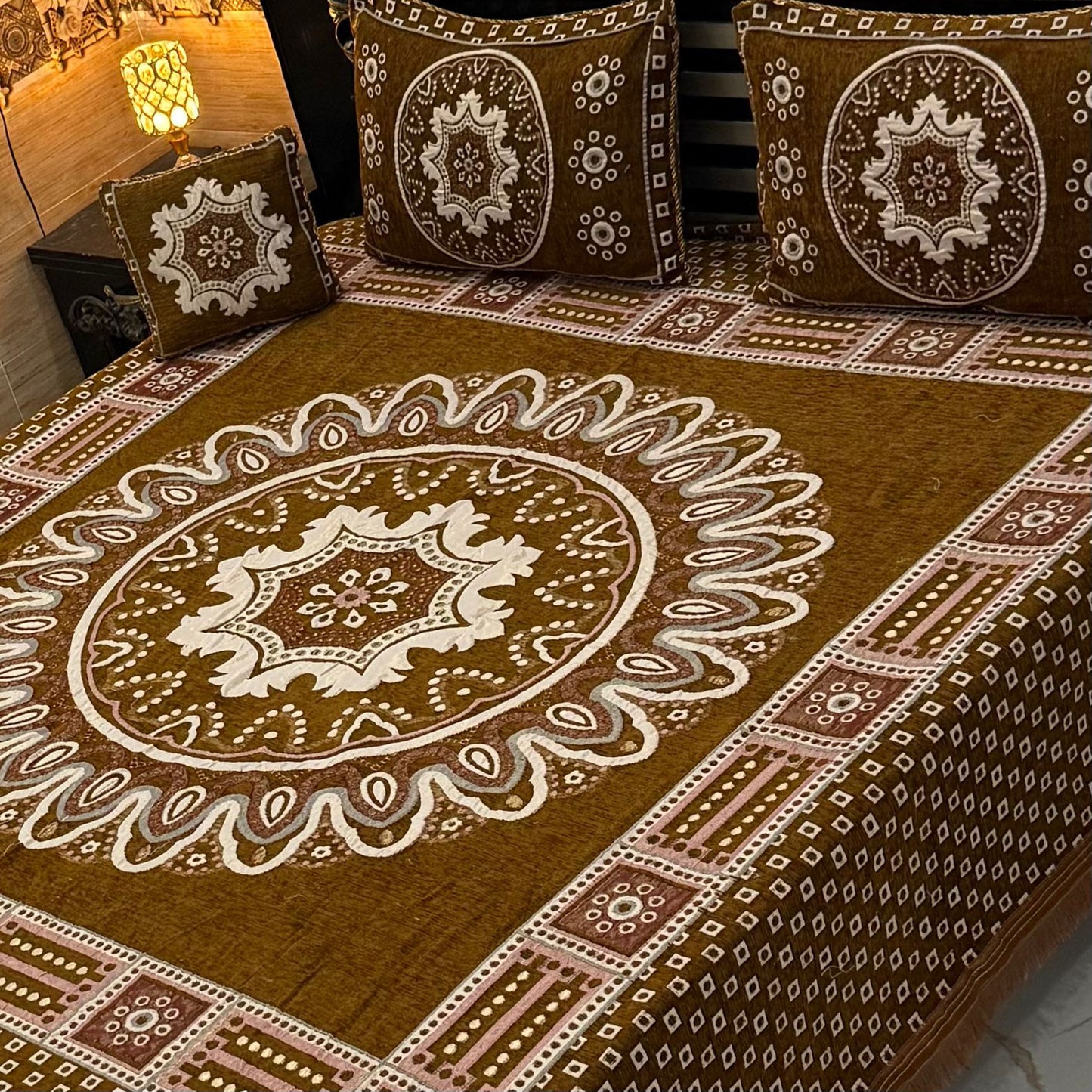 Luxury 4p premium velvet jacquard Bedsheets