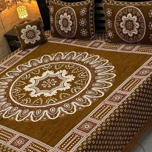 Luxury 4p premium velvet jacquard Bedsheets