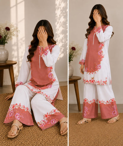Stitched 2 Piece Printed Co-Ord Set for Women | Premium Grip Fabric | Elegant Printed Co-Ord Suit - My Store