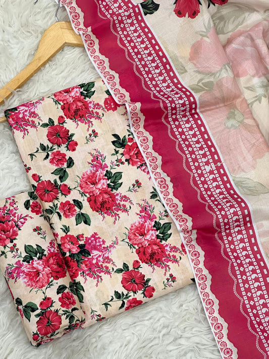 Unstitched Khaddar 3 Piece Digital Printed Dress ( Most trending Orignal Branded )