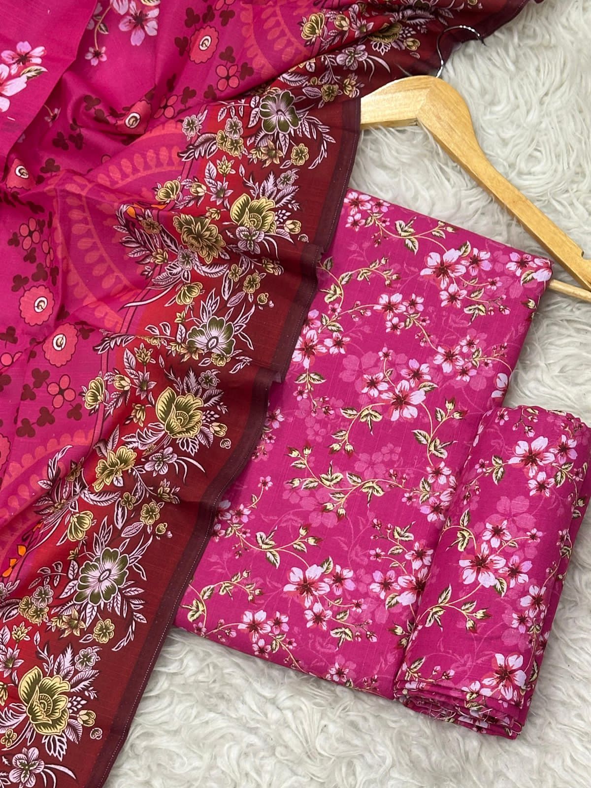 Unstitched Khaddar 3 Piece Digital Printed Dress ( Most trending Orignal Branded )