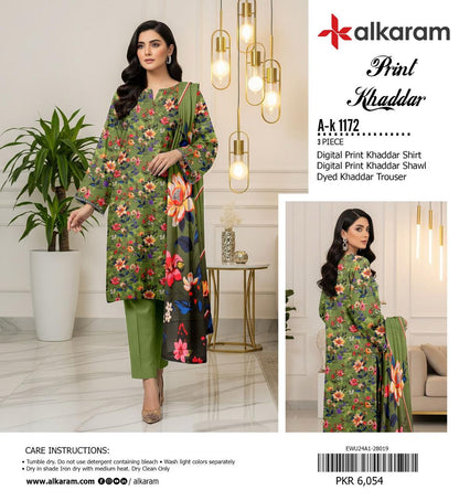 Unstitched Khaddar 3 Piece Digital Printed Dress ( Most trending Orignal Branded )