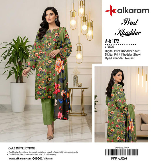 Unstitched Khaddar 3 Piece Digital Printed Dress ( Most trending Orignal Branded )