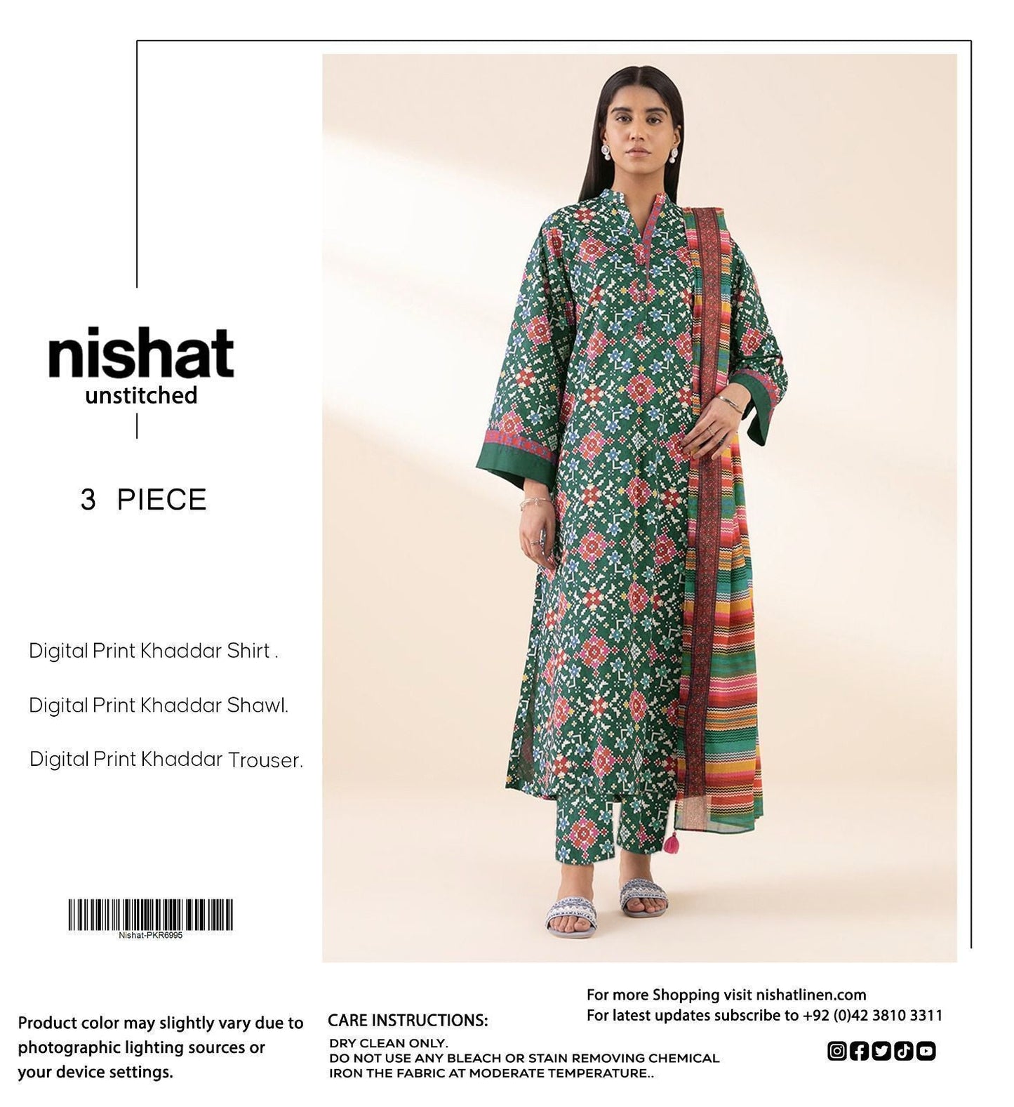 Unstitched Khaddar 3 Piece Digital Printed Dress ( Most trending Orignal Branded )