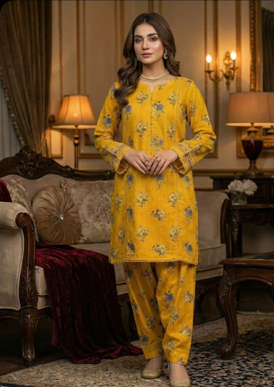 Luxury Branded Khaddar 2-Piece | Premium Winter Fabric