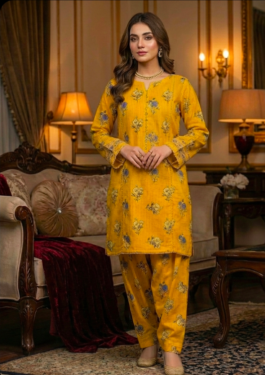 Luxury Branded Khaddar 2-Piece | Premium Winter Fabric