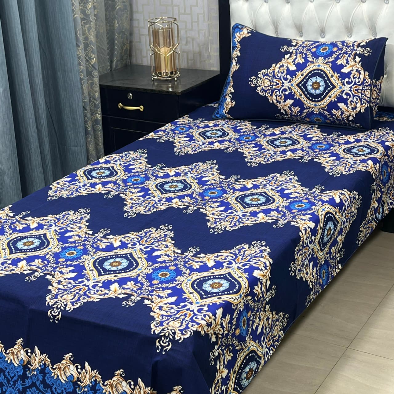 Crystal Cotton Single Bedsheet Set – 4Piece for Single Bed