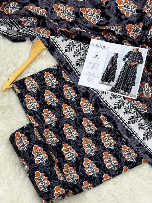 Unstitched Khaddar 3 Piece Digital Printed Dress ( Most trending Orignal Branded )