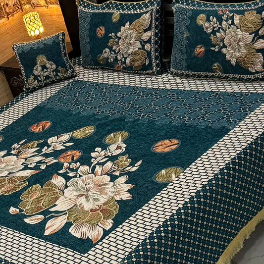 Luxury 4p premium velvet jacquard Bedsheets