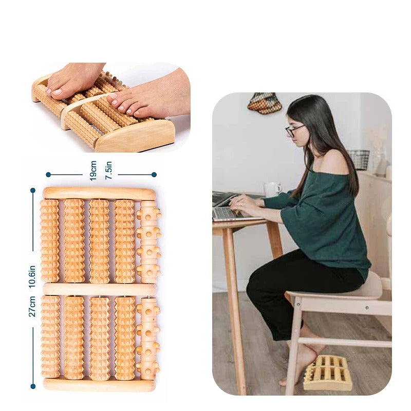 Foot Massage / Wooden Roller Massager Reflexology Foot Therapy
