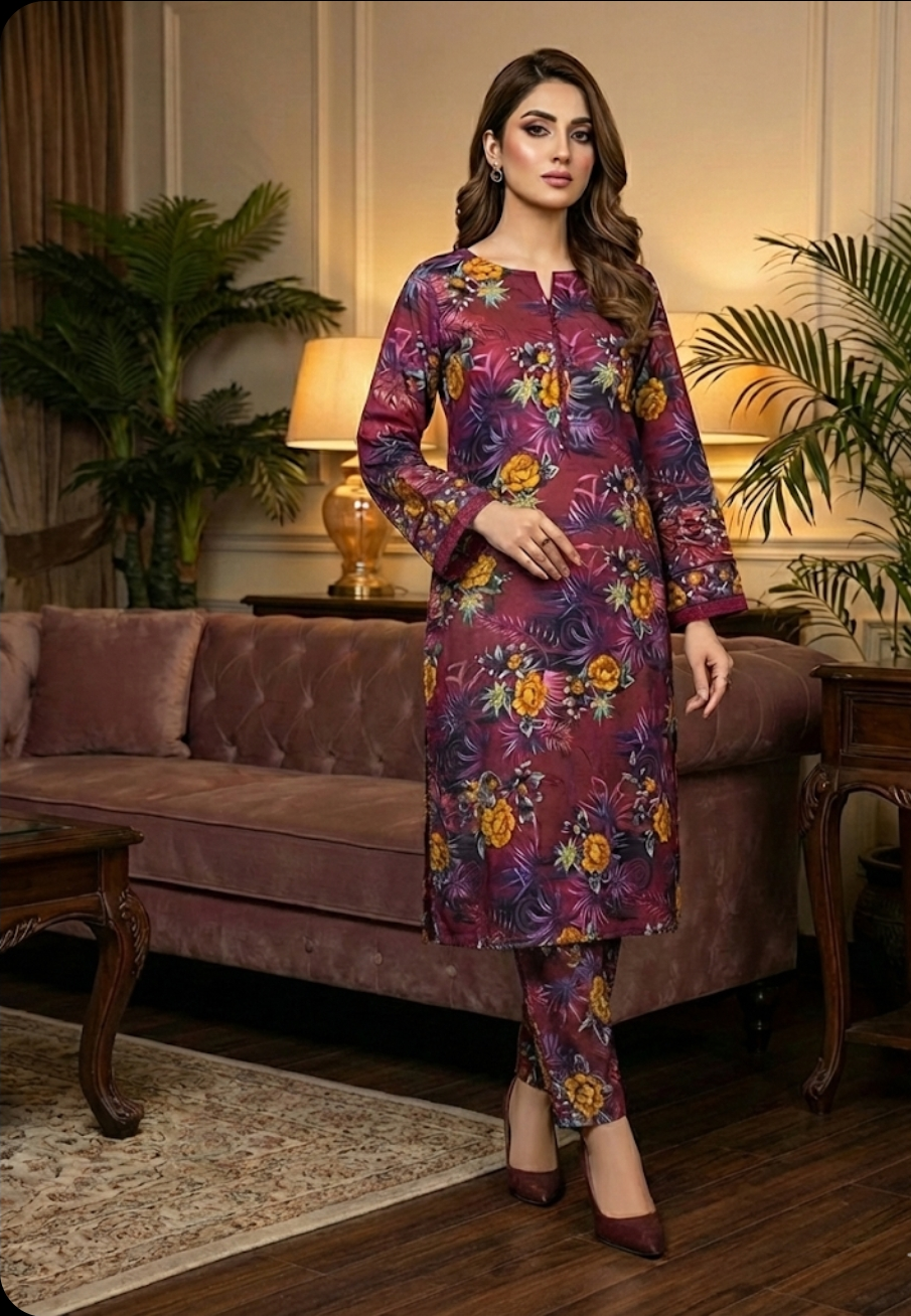 Luxury Branded Khaddar 2-Piece | Premium Winter Fabric