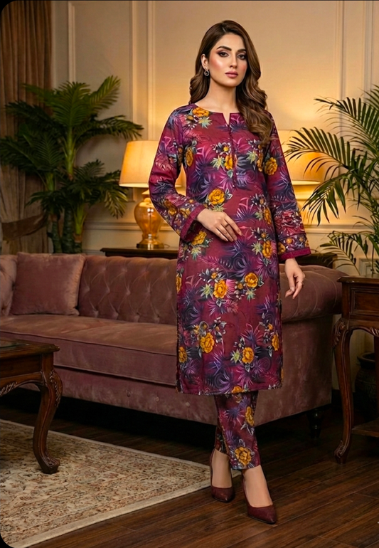 Luxury Branded Khaddar 2-Piece | Premium Winter Fabric