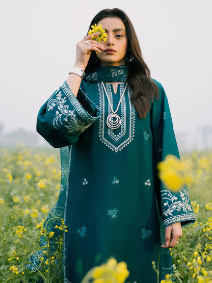 IZEL - 3PC LAWN EMBROIDERED SHIRT WITH MANAAR PRINTED DUPATTA AND TROUSER