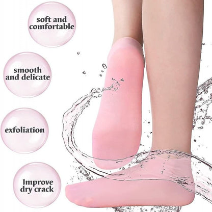 1 Pair Silicone Gel Socks – Soft Moisturizing Socks for Dry & Cracked Heels