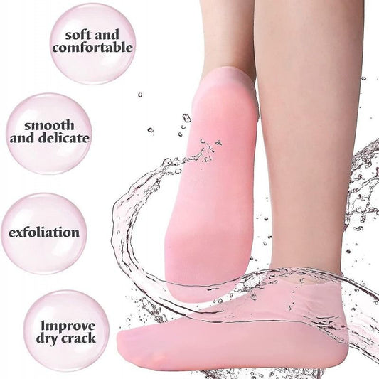 1 Pair Silicone Gel Socks – Soft Moisturizing Socks for Dry & Cracked Heels