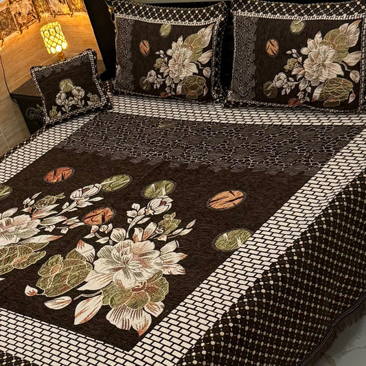 Luxury 4p premium velvet jacquard Bedsheets