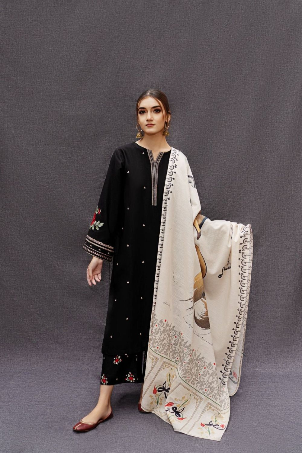 Dhanak 3Pcs Suit with wool shawl