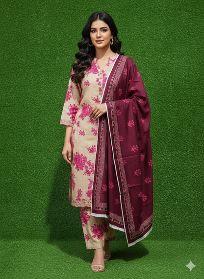 Maria B khaddar 3p Allover