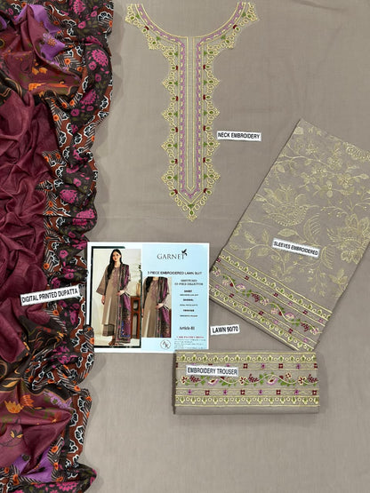 Garnet 3p Lawn Suit 2026