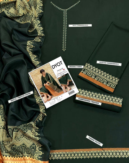 Dhanak 3Pcs Suit with wool shawl