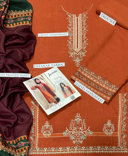 Jazmin Dhanak 3p with wool shawl