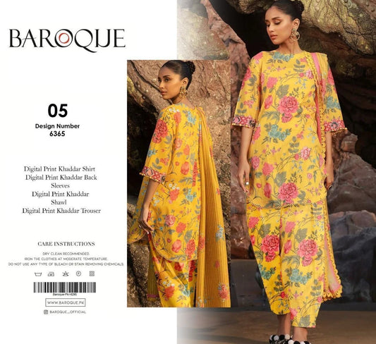 Unstitched Khaddar 3 Piece Digital Printed Dress ( Most trending Orignal Branded )