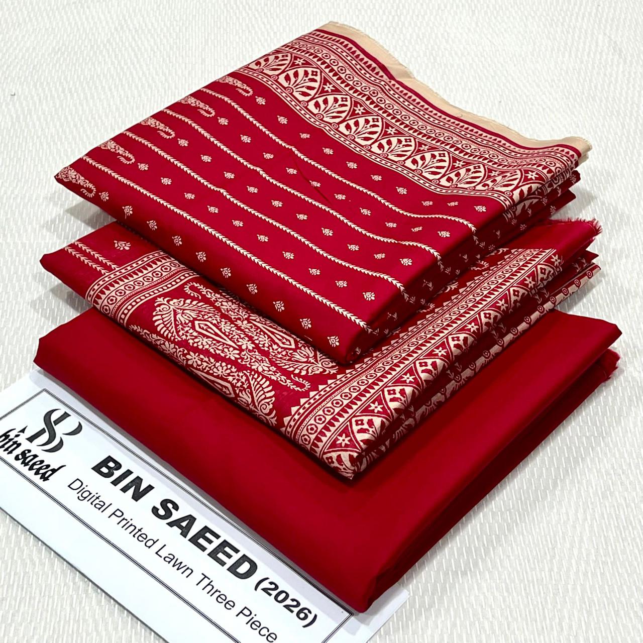 Bin Saeed Lawn 3Pcs (100% Original)