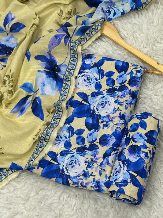 Unstitched Khaddar 3 Piece Digital Printed Dress ( Most trending Orignal Branded )