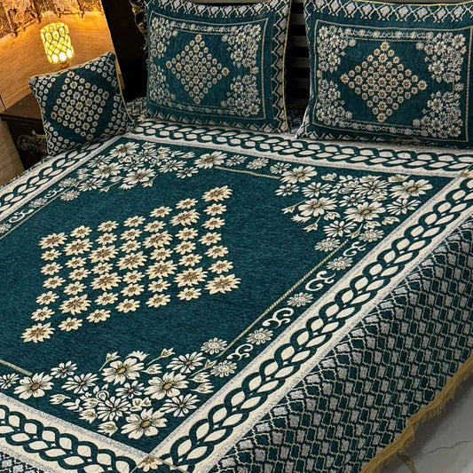 Luxury 4p premium velvet jacquard Bedsheets