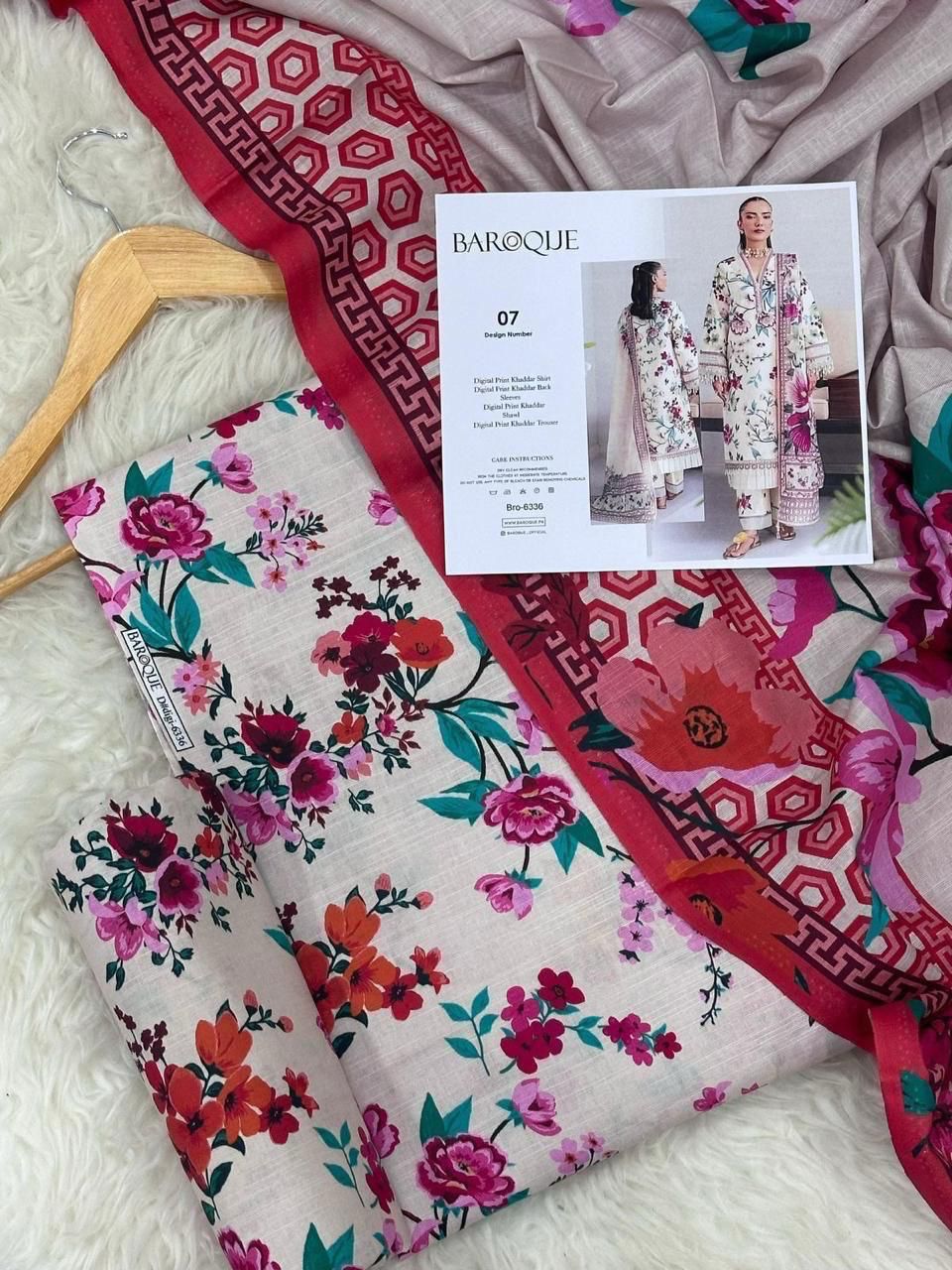 Unstitched Khaddar 3 Piece Digital Printed Dress ( Most trending Orignal Branded )