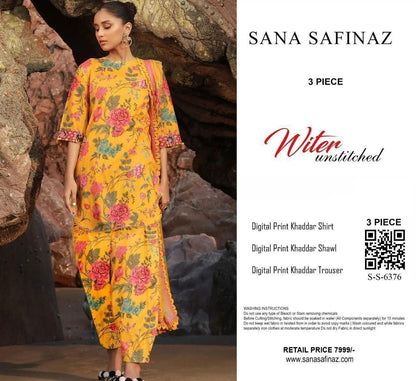 Unstitched Khaddar 3 Piece Digital Printed Dress ( Most trending Orignal Branded )