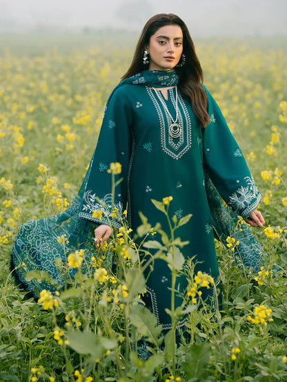 IZEL - 3PC LAWN EMBROIDERED SHIRT WITH MANAAR PRINTED DUPATTA AND TROUSER