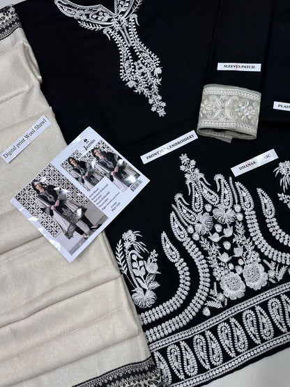 Dhanak 3p- winter collection Dhanak embroidered 3p