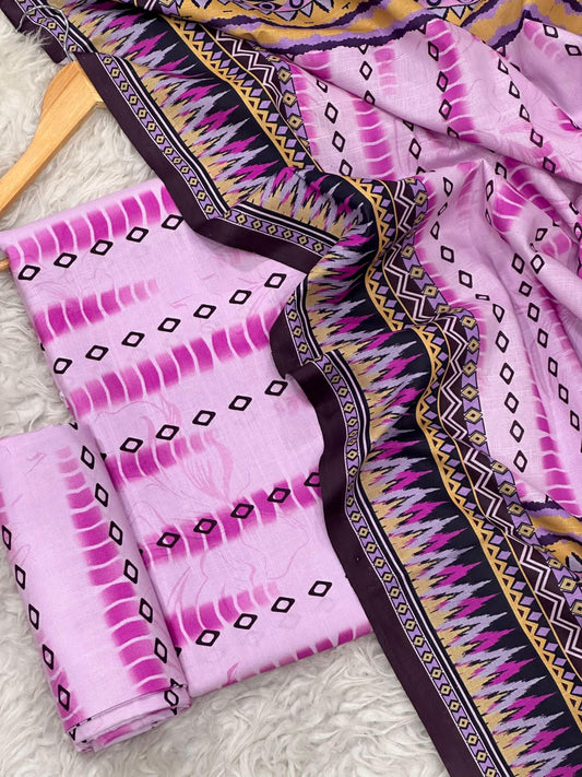 Unstitched Khaddar 3 Piece Digital Printed Dress ( Most trending Orignal Branded )