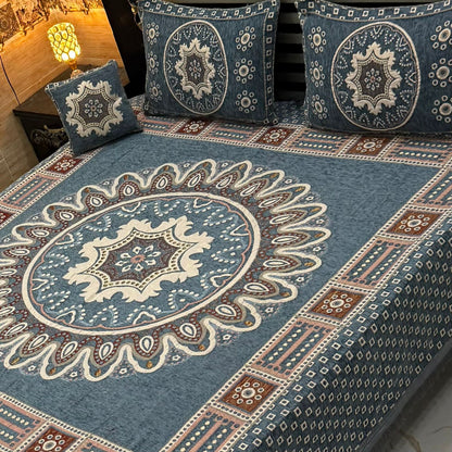 Luxury 4p premium velvet jacquard Bedsheets