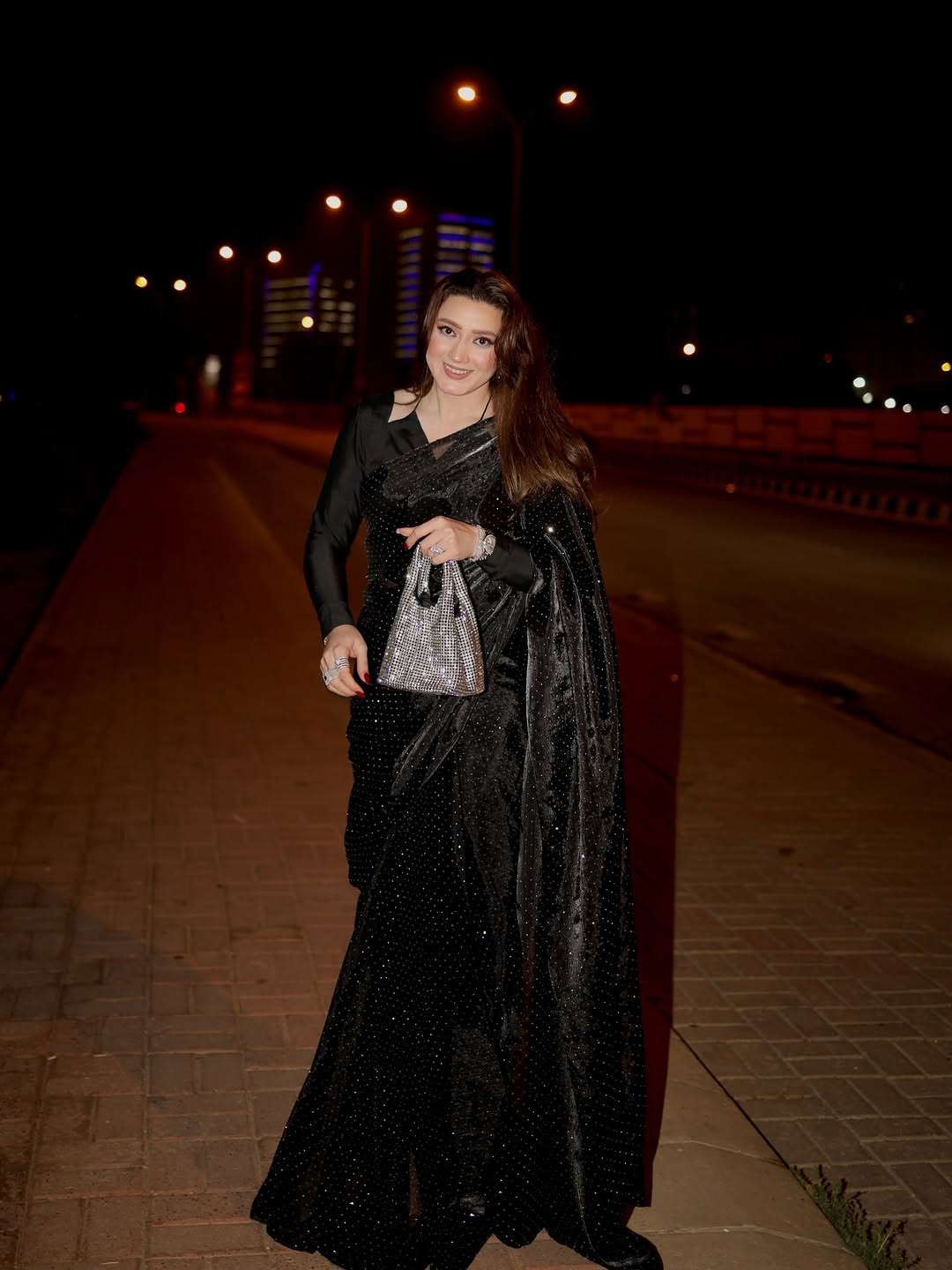Sheesha Silk Starry Yet Black saree