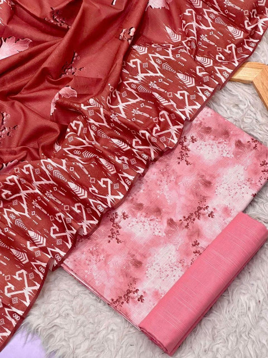 Unstitched Khaddar 3 Piece Digital Printed Dress ( Most trending Orignal Branded )