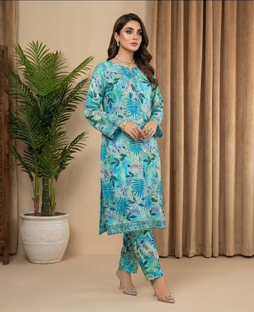 Luxury Branded Khaddar 2-Piece | Premium Winter Fabric
