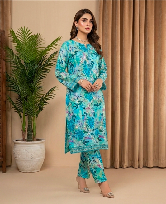 Luxury Branded Khaddar 2-Piece | Premium Winter Fabric