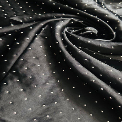 Sheesha Silk Starry Yet Black saree with net embroidered petti