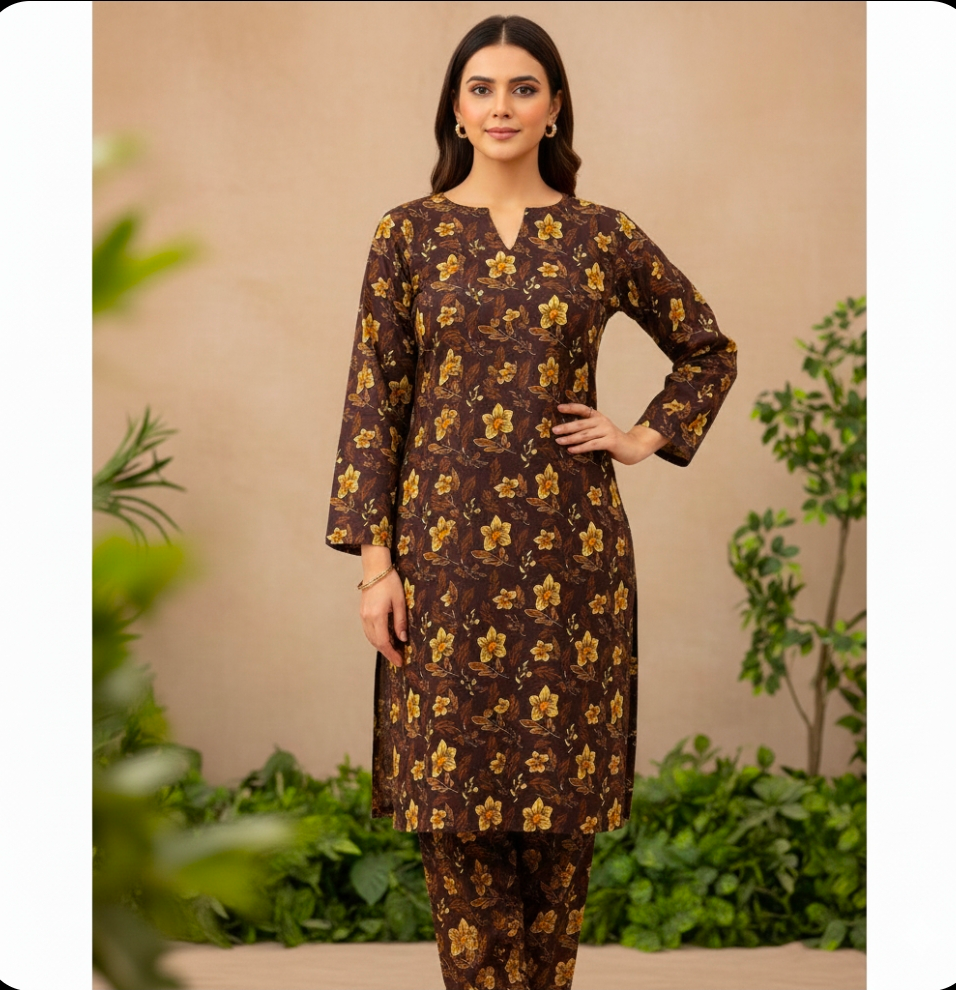 Luxury Branded Khaddar 2-Piece | Premium Winter Fabric