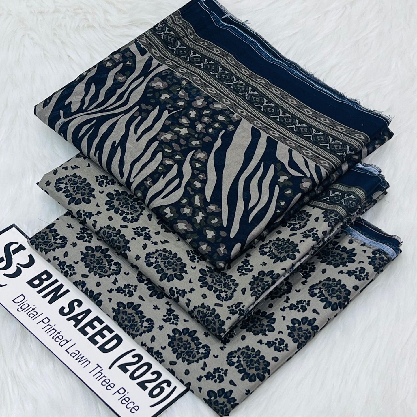Bin Saeed Lawn 3Pcs (100% Original)