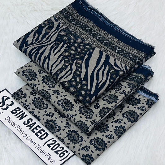 Bin Saeed Lawn 3Pcs (100% Original)